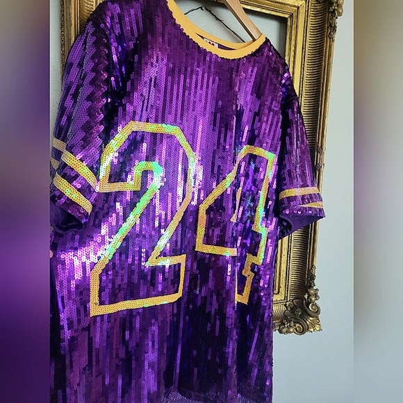 NWOT LA Lakers Kobe Bryant Jersey Oversized Top Dress w/ Sequence 💜💛